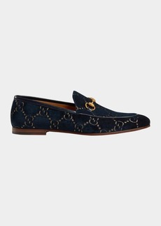 Gucci Men's New Jordaan Metallic G Velvet Loafers