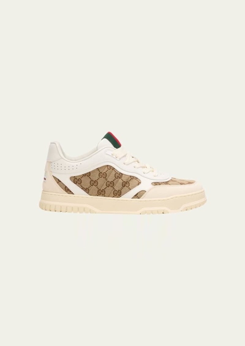 Gucci Men's Re-Web GG Supreme Canvas and Leather Sneakers