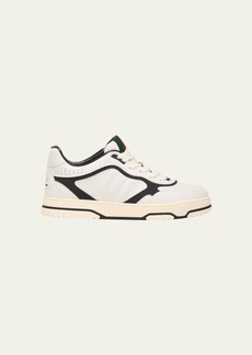 Gucci Men's Re-Web Gummed Calf Leather Sneakers