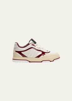 Gucci Men's Re-Web Suede and Calf Patent Leather Sneakers