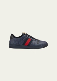 Gucci Men's Screener GG Canvas Low-Top Sneakers with Web