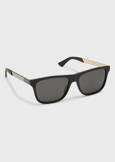 Gucci Men's Square Acetate Logo Sunglasses