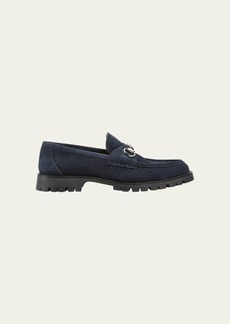 Gucci Men's Sylk Suede Horsebit Loafers