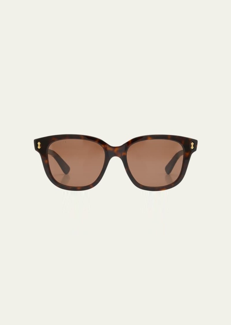 Gucci Men's Temple Logo Rectangle Sunglasses