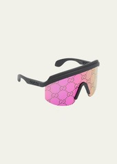 Gucci Multi-Color GG Lattice Acetate Shield Sunglasses