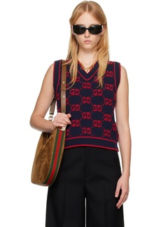 Gucci Navy & Red GG Vest