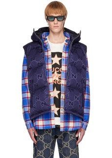 Gucci Navy Jumbo GG Vest