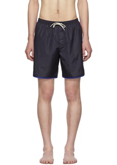 Gucci Navy Logo Stripe Swim Shorts