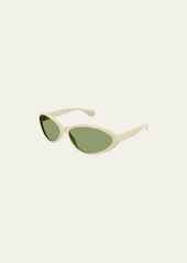 Gucci Neutral Round Acetate Sunglasses