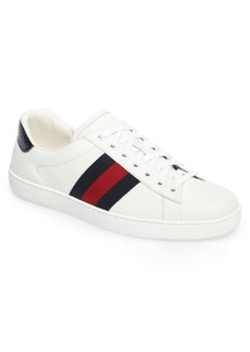 Gucci New Ace Clean Web Stripe Sneaker in Bianco at Nordstrom