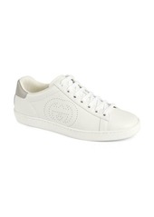 Gucci New Ace Perforated Logo Sneaker in White at Nordstrom