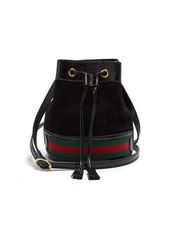 Gucci Ophidia mini Web-striped suede bucket bag