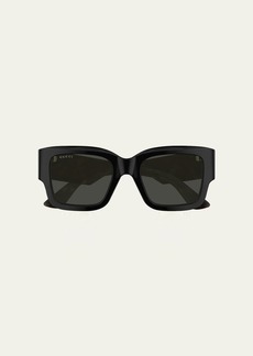 Gucci Oversized Rectangle Acetate Sunglasses