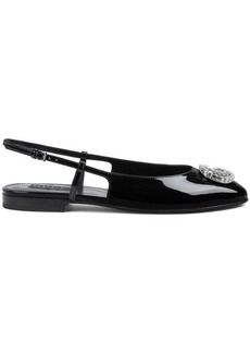 GUCCI Patent leather slingback ballet flats