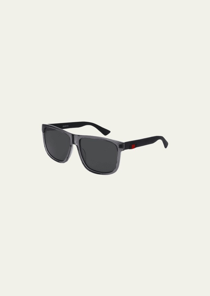 Gucci Polarized Square Acetate Sunglasses  Gray