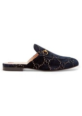Gucci Princetown velvet backless loafers