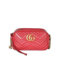 Gucci Red Matelasse Small Gg Marmont Shoulder Bag