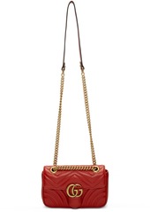 Gucci Red Mini GG Marmont 2.0 Shoulder Bag