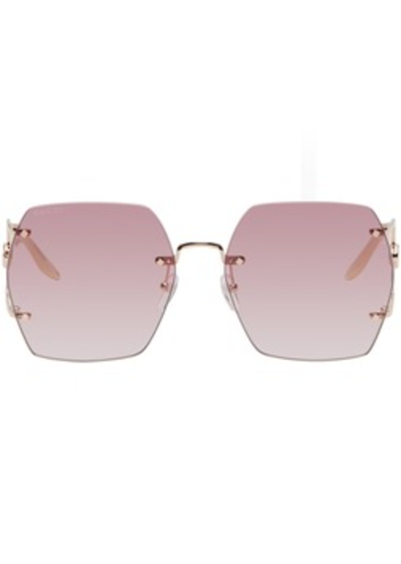 Gucci Rose Gold Geometric Sunglasses