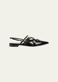 Gucci Sepraphine Patent Buckles Slingback Flats