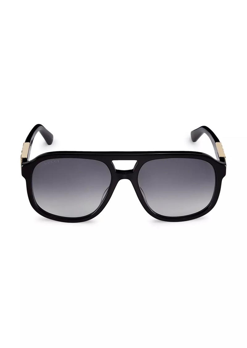 Gucci Sign 58MM Pilot Sunglasses