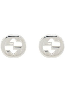 Gucci Silver Engraved Interlocking G Earrings