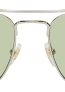 Gucci Silver Pilot Sunglasses