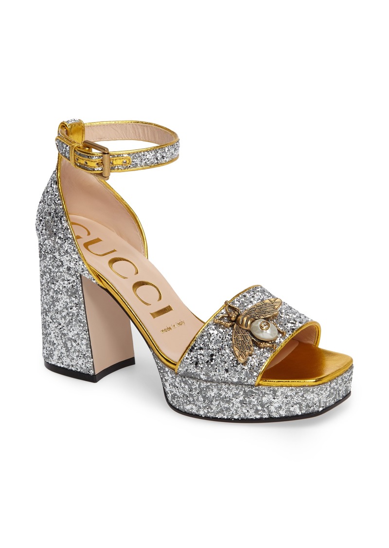 gucci soko glitter platform sandals