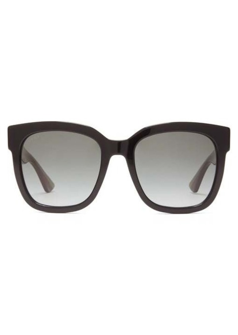 Gucci 58mm Square Sunglasses With Detachable Charm in Gray