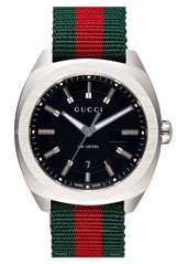 Gucci Stripe Fabric Strap Watch