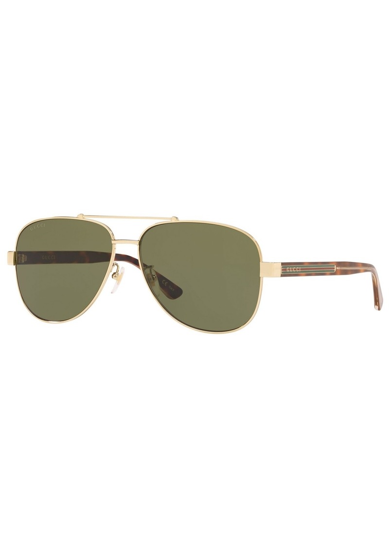 Gucci Men's Sunglasses, GG0528S - GOLD SHINY/GREEN