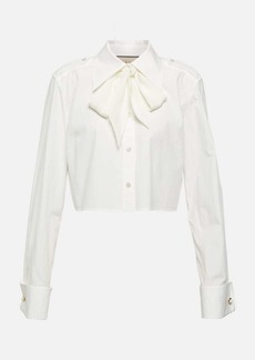 Gucci Tie-front cotton poplin blouse
