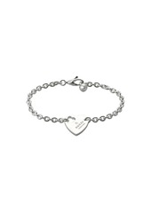 Gucci Trademark Heart Motif Bracelet In Sterling Silver