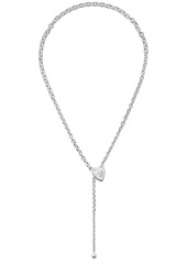 Gucci Trademark Heart Motif Lariat Necklace In Sterling Silver