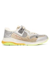 Gucci Ultrapace distressed leather and suede trainers