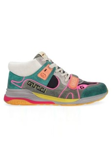 GUCCI ULTRAPACE HIGH-TOP LEATHER AND TECHNICAL FABRIC SNEAKERS