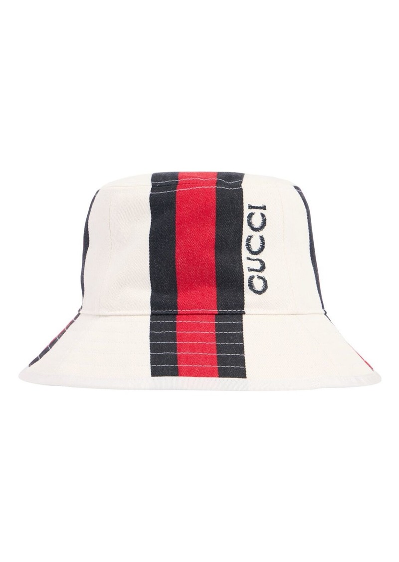 Gucci Web Detail Cotton Bucket Hat