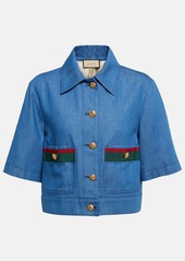 Gucci Web Stripe denim shirt