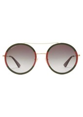 Gucci Web-stripe round metal sunglasses
