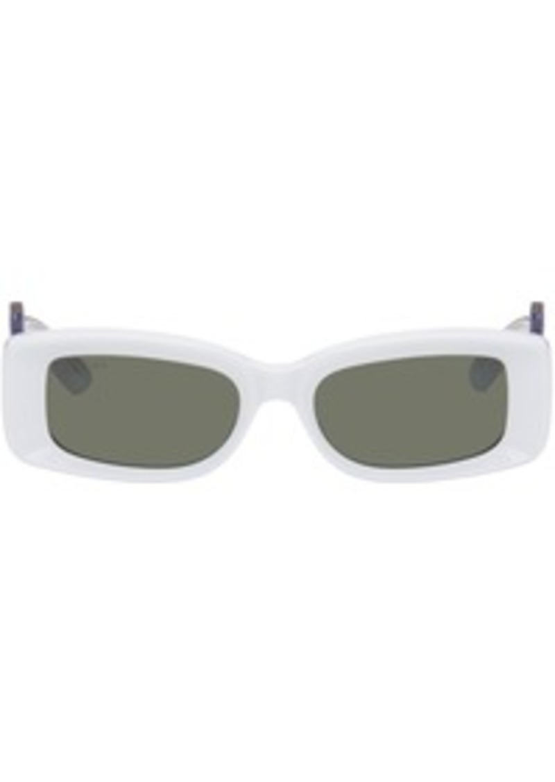 Gucci White Rectangular Sunglasses