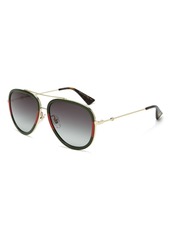 Gucci Women's Brow Bar Aviator Sunglasses, 57mm
