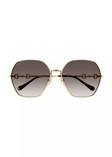 Gucci Horsebit 62MM Geometric Sunglasses