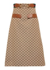 Gucci Horsebit GG canvas midi skirt