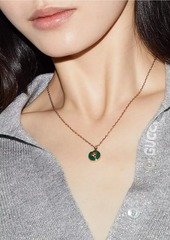 Gucci Interlocking G 18K Rose Gold, Green Agate & 0.021 TCW Diamond Pendant Necklace