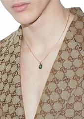 Gucci Interlocking G 18K Rose Gold, Green Agate & 0.021 TCW Diamond Pendant Necklace