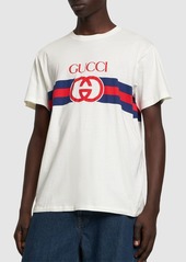 Gucci Interlocking G Web Print Cotton T-shirt