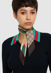 Gucci Interlocking G Web Print Silk Neck Bow