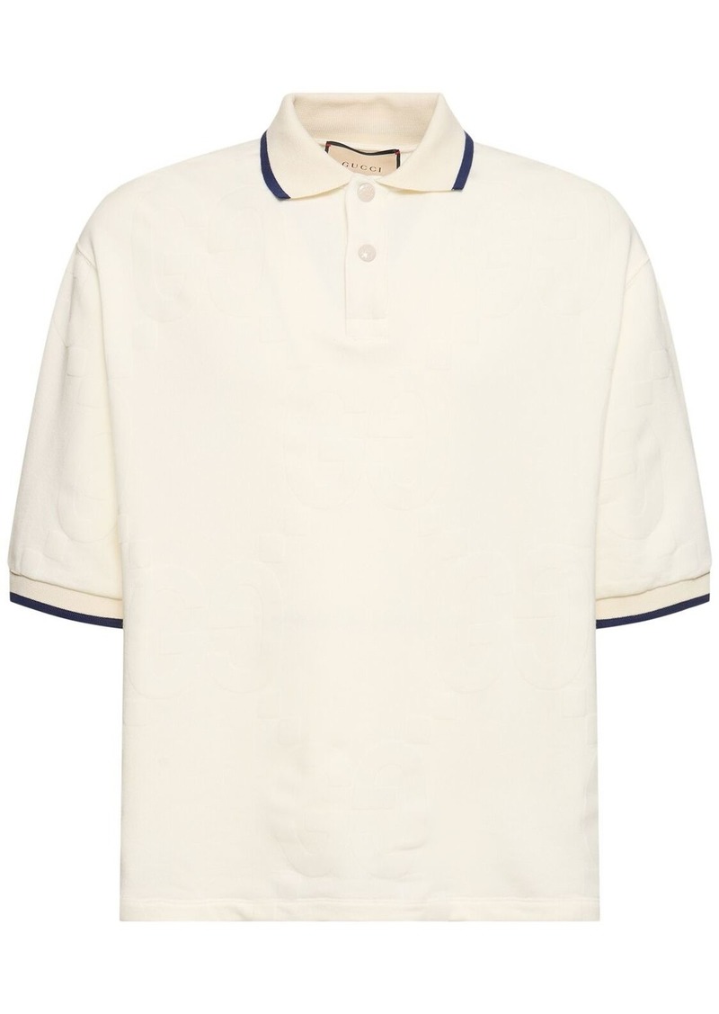 Gucci Light Felted Cotton Jersey Polo Shirt