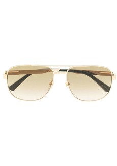 Gucci logo-engrave pilot-frame sunglasses