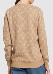 Gucci Logo Jacquard Cotton Blend Cardigan